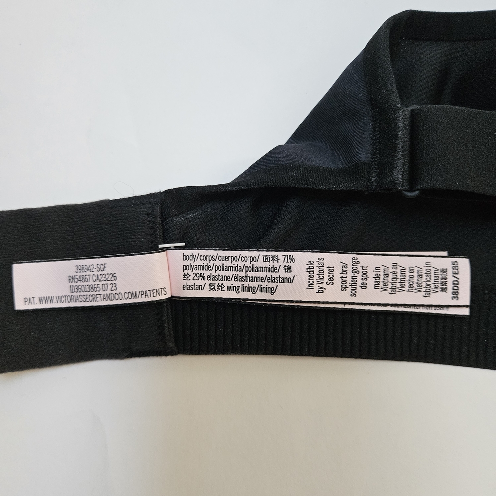 Victoria's Secret Black and Gray Sports Bra Racerback 38DD - Picture 5 of 7